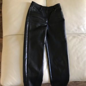 Aritzia wilfred Melina ankle leather black pants